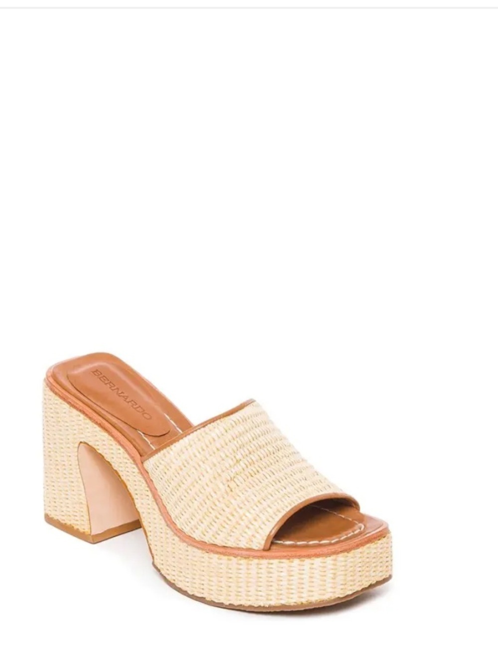 Bernardo Kenny Raffia Platform Mule Sandals
